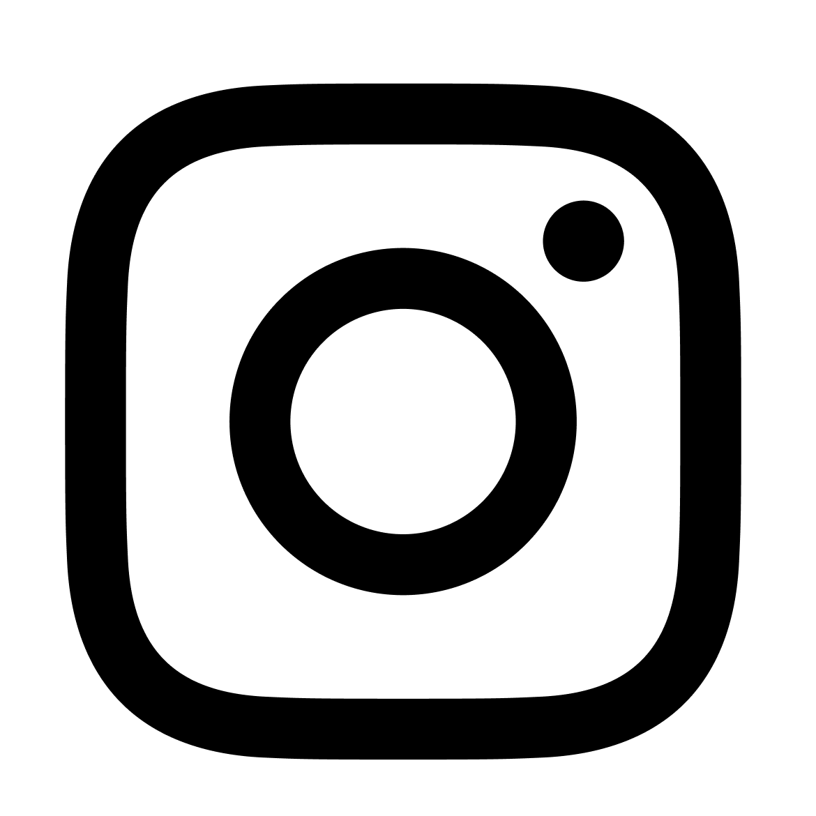 The Instagram icon, stylized in black minimalism